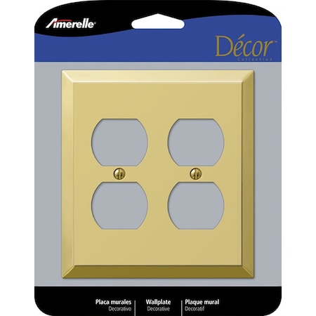 Amerelle Amerelle Century Polished Brass 2 gang Stamped Steel Duplex Wall Plate 1 pk 163DDBR